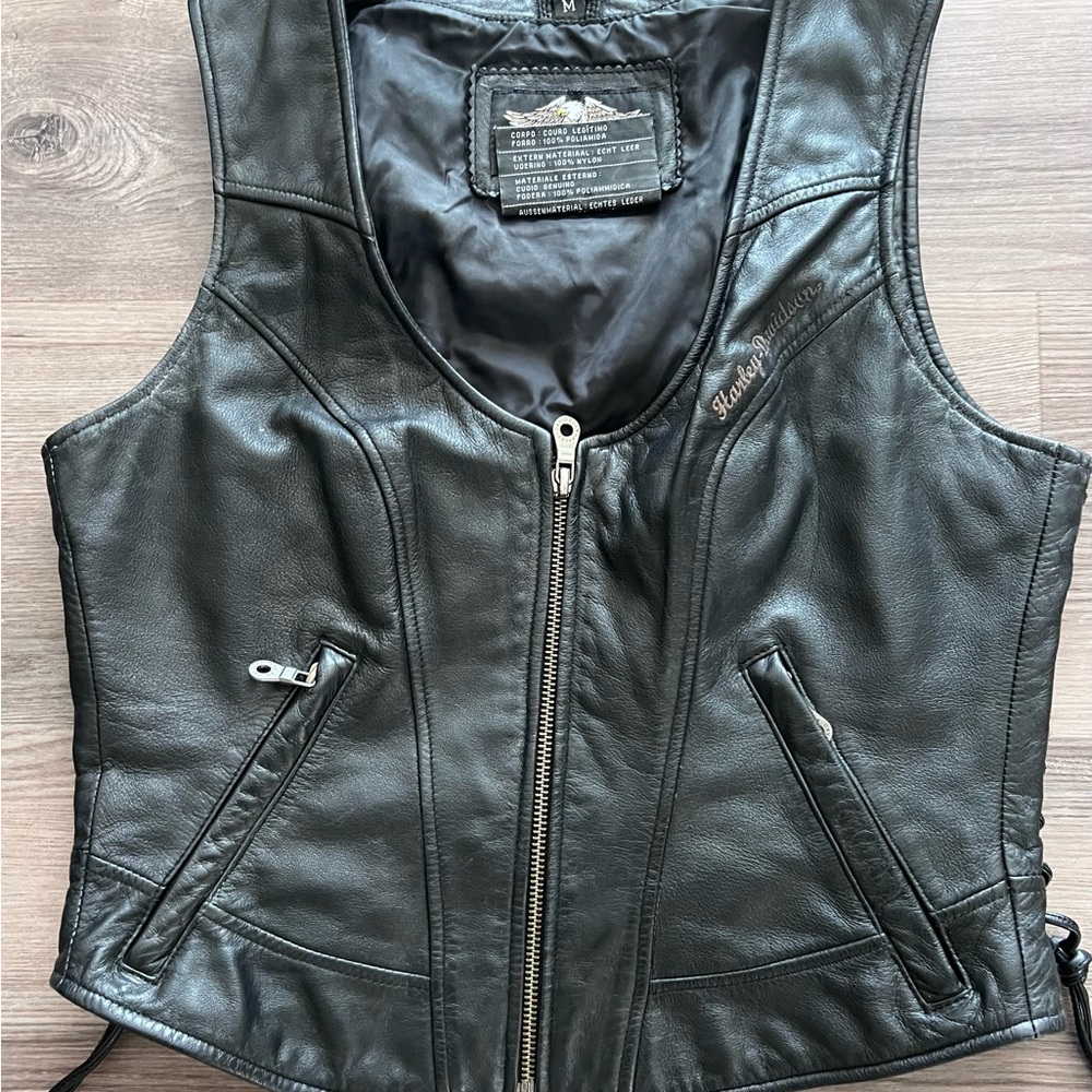 Harley-Davidson Black Leather Biker Vest